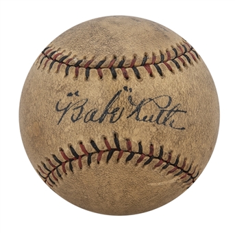 Babe Ruth Single Signed Baseball - Bold Signature (JSA) 